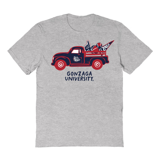 Gonzaga Bulldogs Zags GU Hand Sketched Vive La Fete Impressions Truck Grey T-shirt for Women