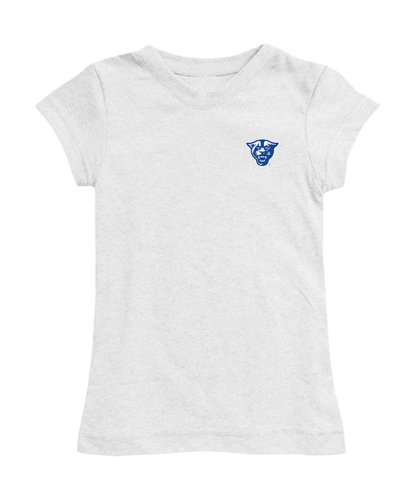 Georgia State Panthers Hand Sketched Vive La Fete Impressions Artwork White Girls Cotton Short Sleeve Tee