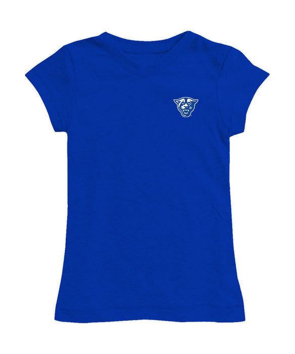 Georgia State Panthers Hand Sketched Vive La Fete Impressions Artwork Blue Girls Cotton Short Sleeve Tee