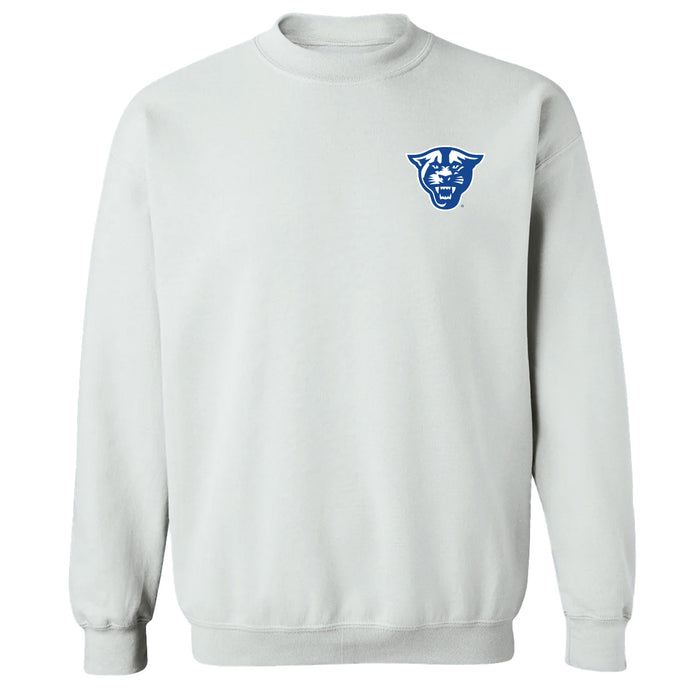 Georgia State Panthers Hand Sketched Vive La Fete Impressions Artwork White Crew Neck Sweatshirt for Women