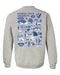 Georgia State Panthers Hand Sketched Artwork Gray Crewneck Sweatshirt for Women - Vive La Fête - Online Apparel Store