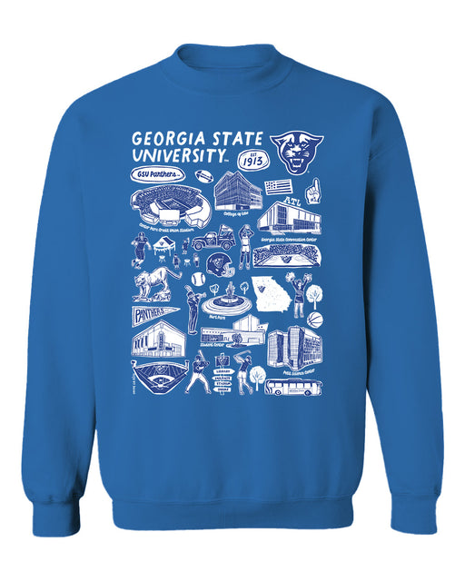 Georgia State Panthers Vive La Fete Impressions Light Blue Cotton Crewneck Sweatshirt for Women
