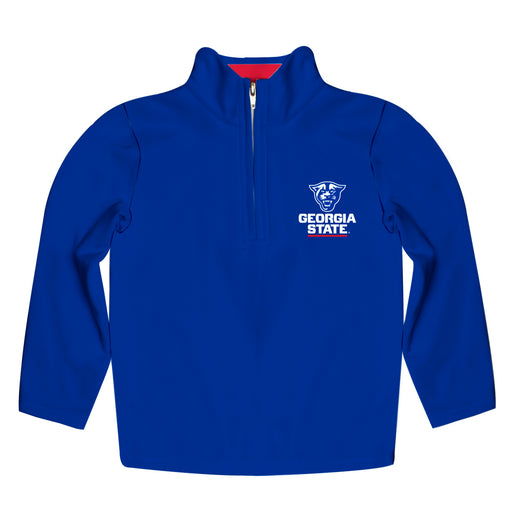 Georgia State Panthers Vive La Fete Logo and Mascot Name Womens Blue Quarter Zip Pullover