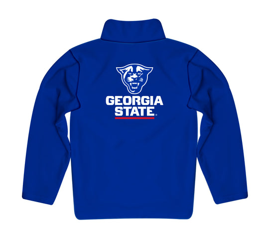Georgia State Panthers Vive La Fete Logo and Mascot Name Womens Blue Quarter Zip Pullover - Vive La Fête - Online Apparel Store