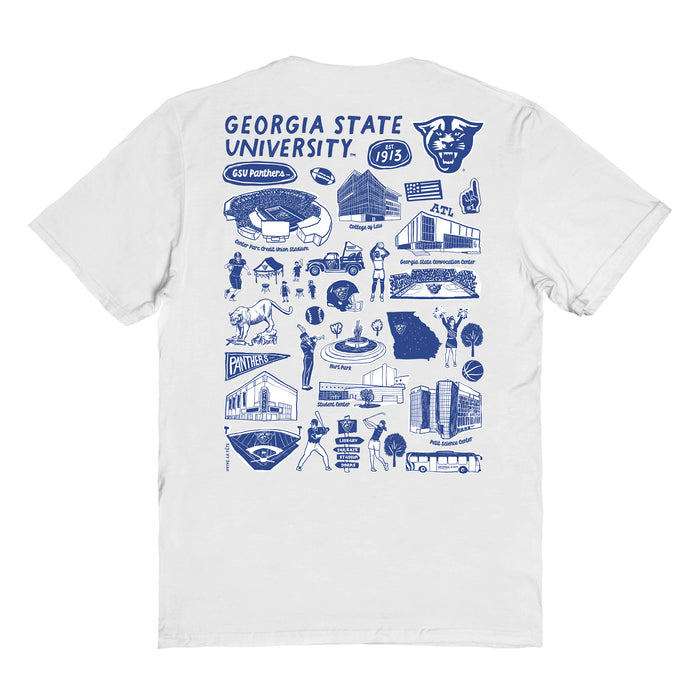 Georgia State Panthers Vive La Fete Impressions Artwork Womens Cotton Tshirt - Vive La Fête - Online Apparel Store