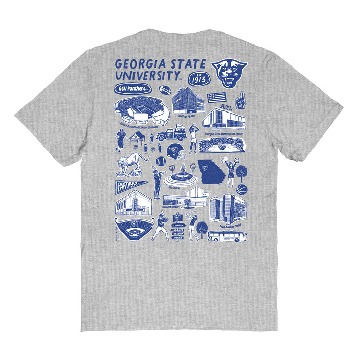 Georgia State Panthers Vive La Fete Impressions Artwork Womens Cotton Tshirt - Vive La Fête - Online Apparel Store