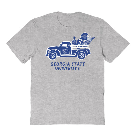 Georgia State Panthers Hand Sketched Vive La Fete Impressions Truck Grey T-shirt for Women