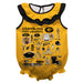 Grambling State Tigers GSU  Gold Hand Sketched Vive La Fete Impressions Artwork Sleeveless Ruffle Onesie Bodysuit