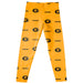 Grambling State Tigers GSU Vive La Fete Girl Game Day All Over Two Logos Elastic Waist Classic Play Gold Leggings Tights