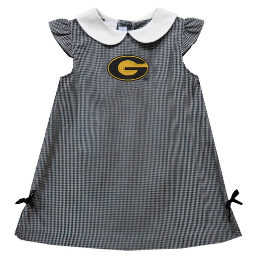 Grambling State Tigers GSU Embroidered Black Gingham A Line Dress