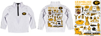 Grambling State Tigers GSU Hand Sketched Vive La Fete Impressions Artwork  White Boys Quarter Zip Pullover V1 - Vive La Fête - Online Apparel Store