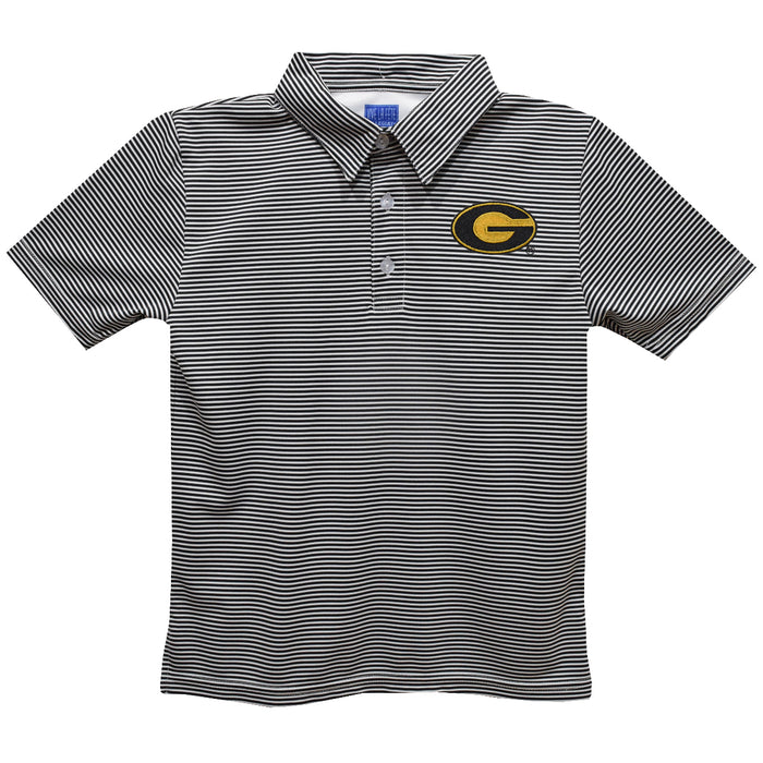 Grambling State Tigers GSU Embroidered Black Stripes Short Sleeve Polo Box Shirt