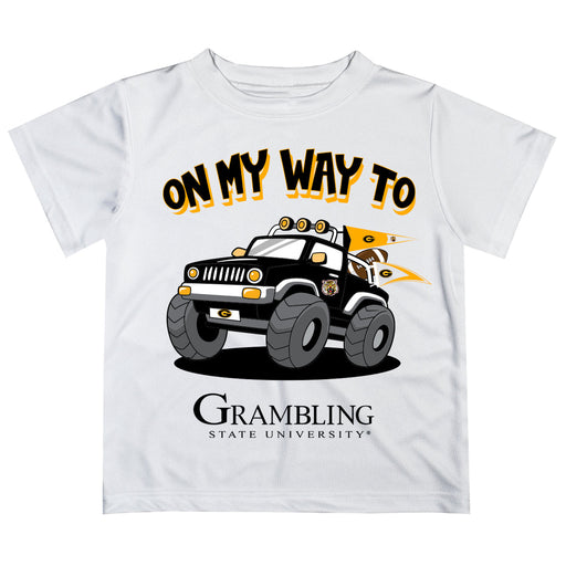 Grambling State Tigers GSU Vive La Fete Monster Truck Boys Game Day White Short Sleeve Tee