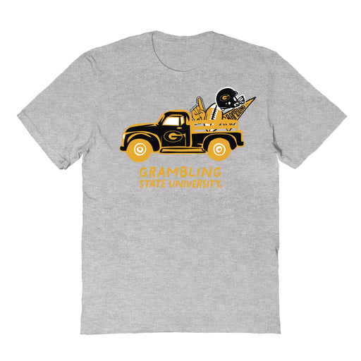 Grambling State Tigers GSU Hand Sketched Vive La Fete Impressions Truck Kids Grey Cotton T-shirt