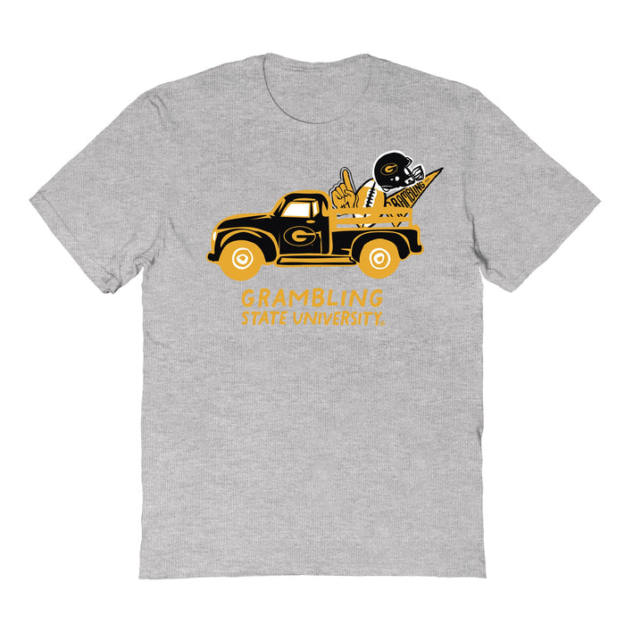 Grambling State Tigers GSU Hand Sketched Vive La Fete Impressions Truck Kids Grey Cotton T-shirt