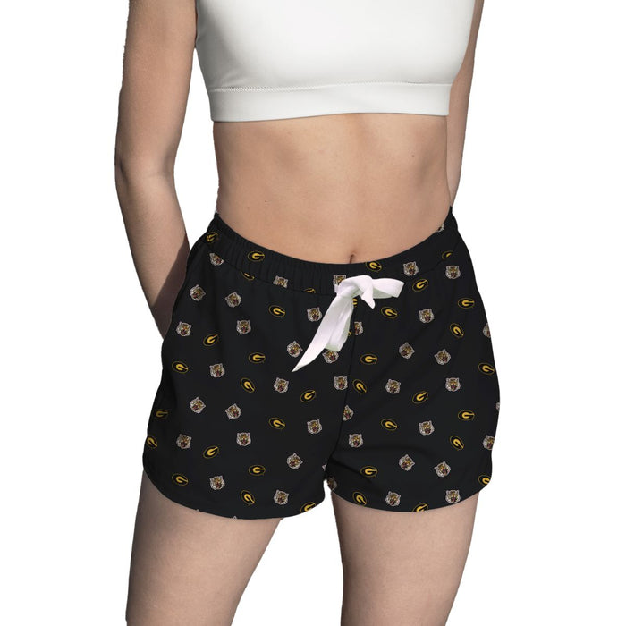 Grambling State Tigers Vive La Fete Game Day All Over Logo Women Black Lounge Shorts