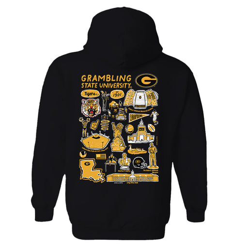 Grambling State Tigers GSU Hand Sketched Artwork Cotton Fleece Women Hoodie - Vive La Fête - Online Apparel Store