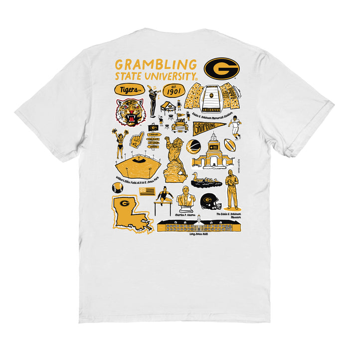 Grambling State Tigers GSU Vive La Fete Impressions Artwork Womens Cotton Tshirt - Vive La Fête - Online Apparel Store