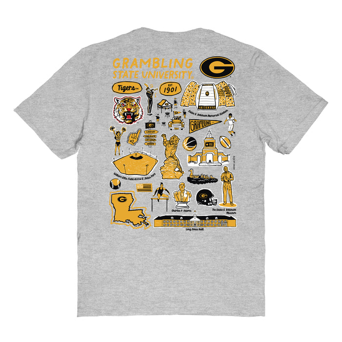 Grambling State Tigers GSU Vive La Fete Impressions Artwork Womens Cotton Tshirt - Vive La Fête - Online Apparel Store