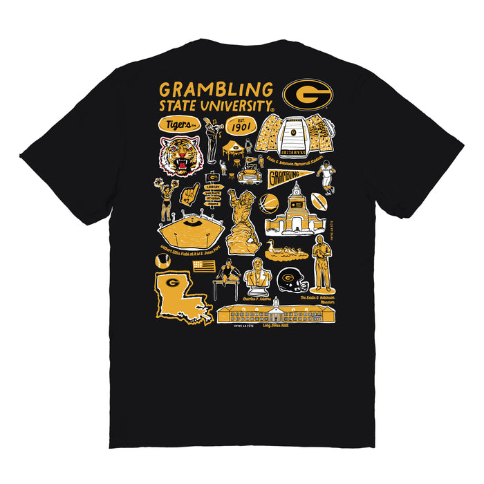 Grambling State Tigers GSU Vive La Fete Impressions Artwork Womens Cotton Tshirt - Vive La Fête - Online Apparel Store