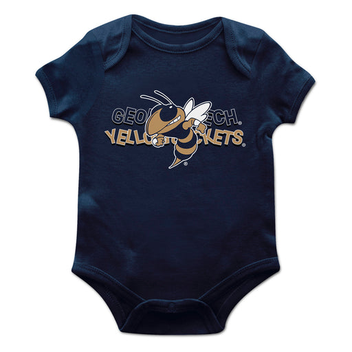 Georgia Tech Yellow Jackets Vive La Fete Infant Game Day Navy Short Sleeve Bodysuit