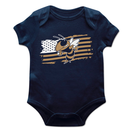 Georgia Tech Yellow Jackets Vive La Fete Infant Game Day Navy Short Sleeve Bodysuit