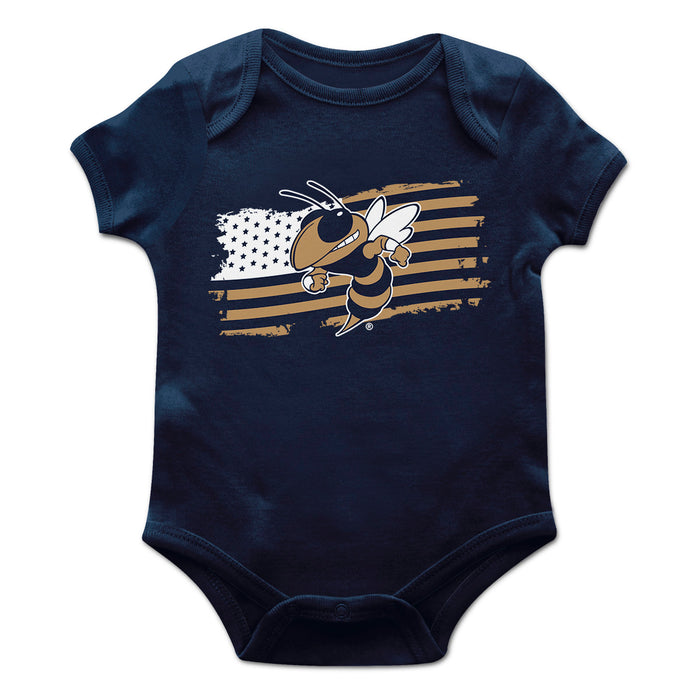 Georgia Tech Yellow Jackets Vive La Fete Infant Game Day Navy Short Sleeve Bodysuit