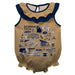 Georgia Tech Yellow Jackets  Gold Hand Sketched Vive La Fete Impressions Artwork Sleeveless Ruffle Onesie Bodysuit