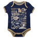 Georgia Tech Yellow Jackets Hand Sketched Vive La Fete Impressions Artwork Infant Navy Short Sleeve Onesie Bodysuit