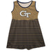 Georgia Tech Yellow Jackets Vive La Fete Girls Game Day Sleeveless Tank Dress Solid Gold Logo Stripes on Skirt
