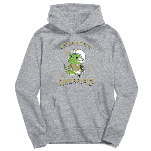 Georgia Tech Yellow Jackets Dinorrific Heather Grey Cotton Youth Hoodie