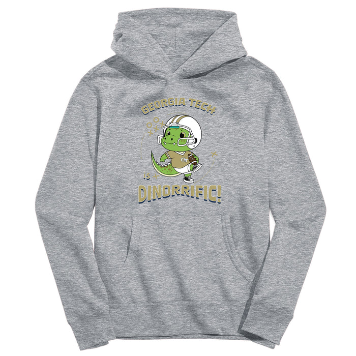 Georgia Tech Yellow Jackets Dinorrific Heather Grey Cotton Youth Hoodie