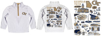 Georgia Tech Yellow Jackets Hand Sketched Vive La Fete Impressions Artwork White Boys Quarter Zip Pullover V1 - Vive La Fête - Online Apparel Store