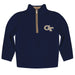 Georgia Tech Yellow Jackets Hand Sketched Vive La Fete Impressions Artwork  Navy Quarter Zip Pullover V1