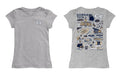 Georgia Tech Yellow Jackets Hand Sketched Vive La Fete Impressions Artwork Grey Girls Cotton Short Sleeve Tee - Vive La Fête - Online Apparel Store
