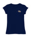 Georgia Tech Yellow Jackets Hand Sketched Vive La Fete Impressions Artwork Navy Girls Cotton Short Sleeve Tee