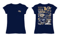 Georgia Tech Yellow Jackets Hand Sketched Vive La Fete Impressions Artwork Navy Girls Cotton Short Sleeve Tee - Vive La Fête - Online Apparel Store