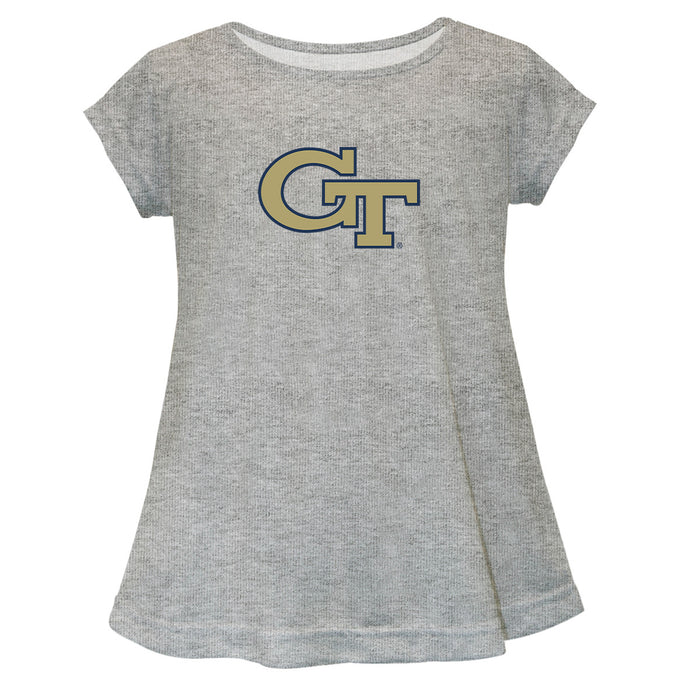 Georgia Tech Yellow Short Sleeve Youth Cotton Top White