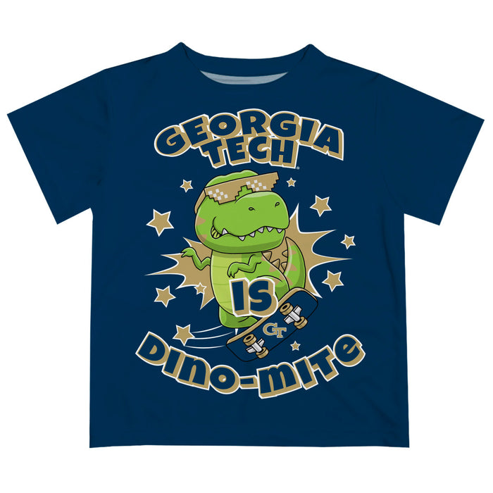 Georgia Tech Yellow Jackets Vive La Fete Dino-Mite Boys Game Day Blue Short Sleeve Tee