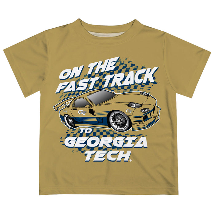 Georgia Tech Yellow Jackets Vive La Fete Fast Track Boys Game Day Gold Short Sleeve Tee