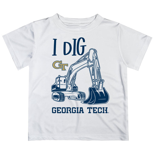 Georgia Tech Yellow Jackets Vive La Fete Excavator Boys Game Day White Short Sleeve Tee