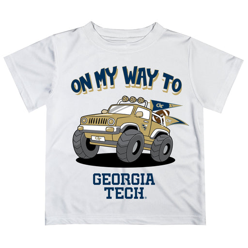 Georgia Tech Yellow Jackets Vive La Fete Monster Truck Boys Game Day White Short Sleeve Tee