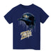 Georgia Tech Yellow Jackets Original Dripping Baseball Helmet Navy T-Shirt Cotton by Vive La Fete