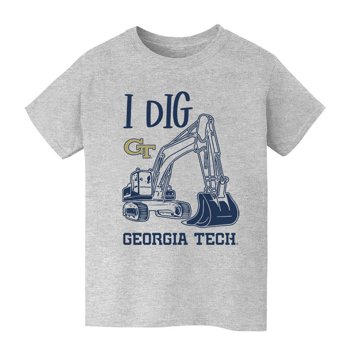 Georgia Tech Yellow Jackets Vive La Fete Excavator Heather Grey Cotton Short Sleeve Tee