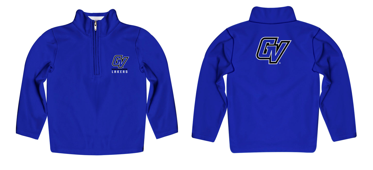 Grand Valley State Lakers  Vive La Fete Game Day Solid Blue Quarter Zip Pullover Sleeves - Vive La Fête - Online Apparel Store