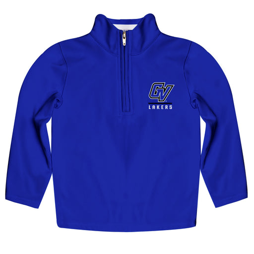 Grand Valley State Lakers  Vive La Fete Game Day Solid Blue Quarter Zip Pullover Sleeves