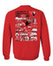 Hawaii Hilo Vulcans Hand Sketched Vive La Fete Impressions Artwork Red Crew Neck Sweatshirt for Women - Vive La Fête - Online Apparel Store