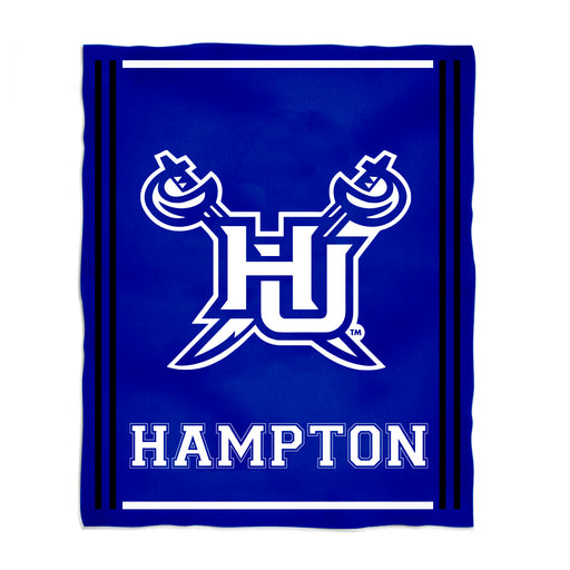 Hampton University Pirates Vive La Fete Kids Game Day Blue Plush Soft Minky Blanket 36 x 48 Mascot - Vive La Fête - Online Apparel Store