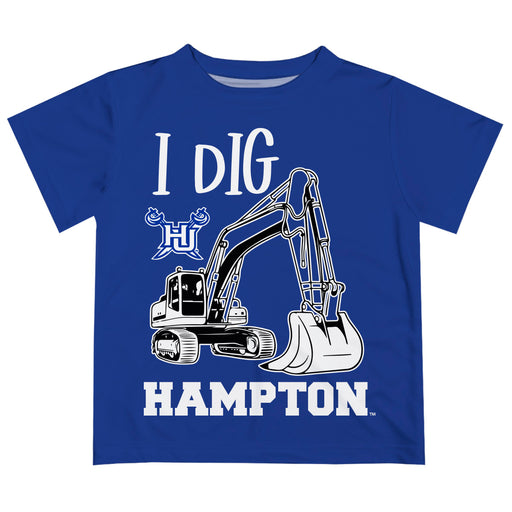 Hampton University Pirates Vive La Fete Excavator Boys Game Day Blue Short Sleeve Tee