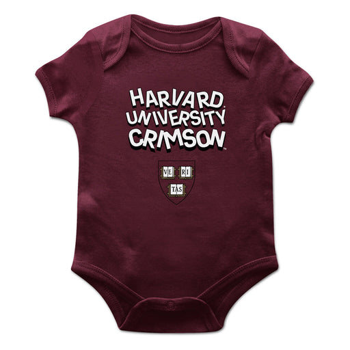 Harvard Crimson Vive La Fete Infant Game Day Maroon Short Sleeve Bodysuit